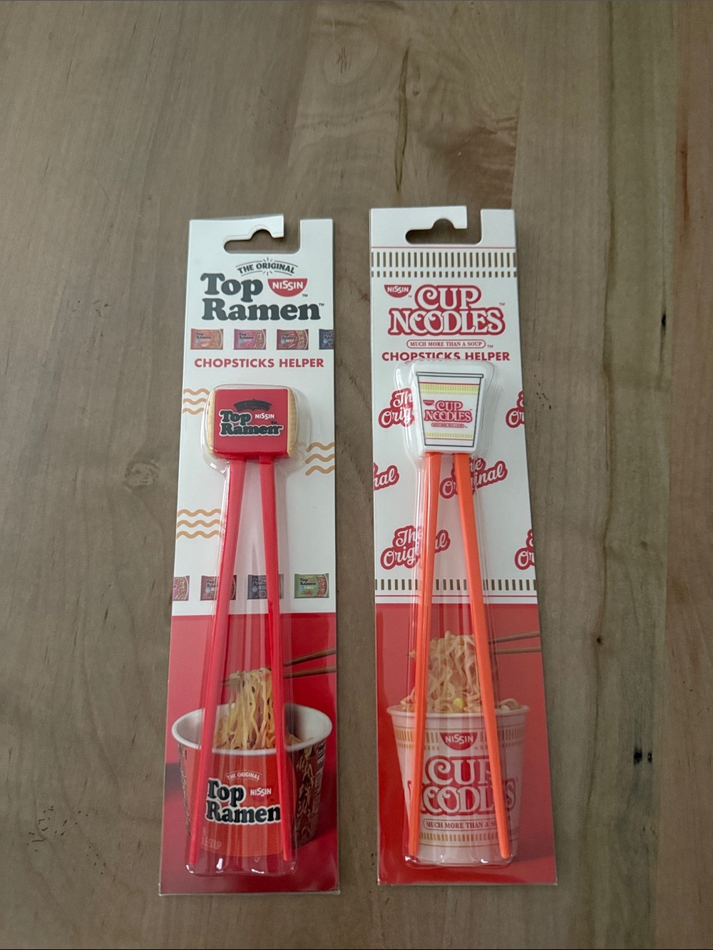 Nissin Top Ramen & Cup Noodles Chopsticks Helper Set - Red/Orange